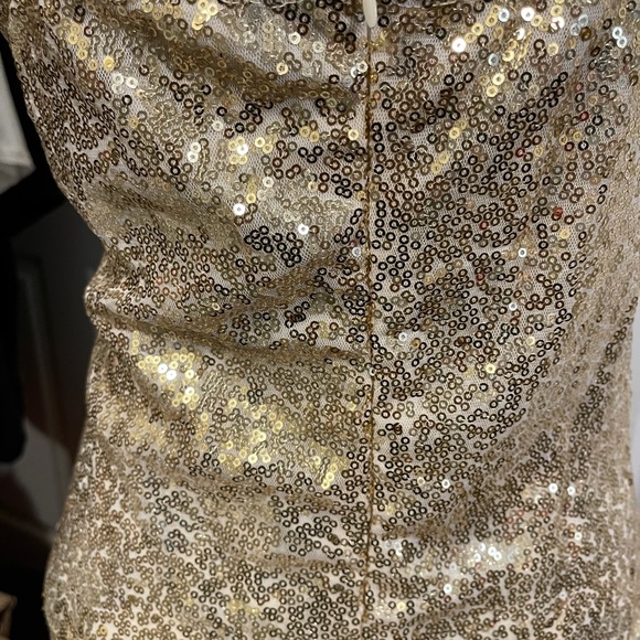 Gold Sequined Party Dress - Picture 5 of 6